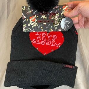 Ed Hardy | Accessories | Ed Hardy Black Hat With Faux Fur  display picture 2